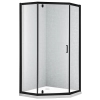 Душевой уголок 90x90 см Rush Palm  PI-A19090black прозрачное