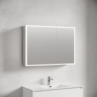 Зеркальный шкаф Sancos Evoke SC80100 100x70 см L, с LED-подсветкой, сенсорным выключателем, серый матовый