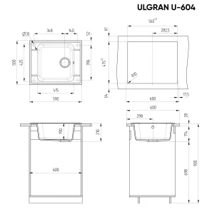 Изображение товара кухонная мойка ulgran песочный u-604-302