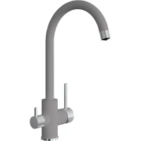 Смеситель для кухни Florentina Клио 333.13Н.2123.305 с подключением к фильтру, нержавеющая сталь/грей