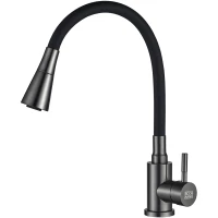 Смеситель для кухни Boch Mann Mia BM10422 с гибким изливом, серый матовый