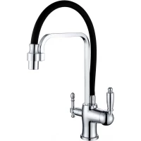 Смеситель для кухни Zorg ZR 342-6 YF с подключением к фильтру, гибким изливом, хром