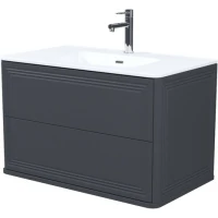 Тумба с раковиной IDDIS Oxford Neo OXN80D0i95K 80 см, подвесная, темно-серый матовый