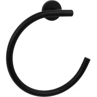 Полотенцедержатель кольцо Aquatek Вега AQ4012MB черный матовый