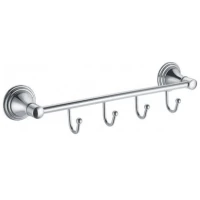 Планка с крючками Fixsen Best FX-71605-4 для ванны, хром