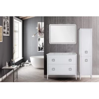 Комплект мебели белый матовый 107,5 см ASB-Woodline Рома