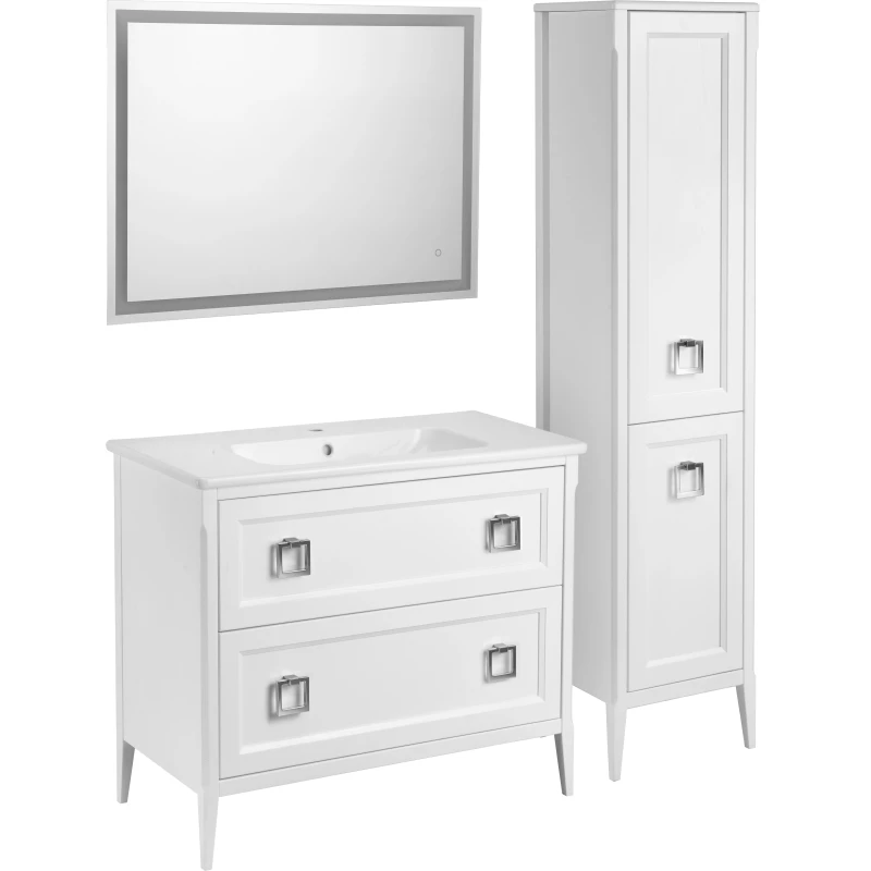 Комплект мебели белый матовый 107,5 см ASB-Woodline Рома