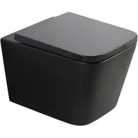 Унитаз подвесной Veconi Pulo VPU-51TB безободковый, торнадо, с сиденьем микролифт, черный матовый