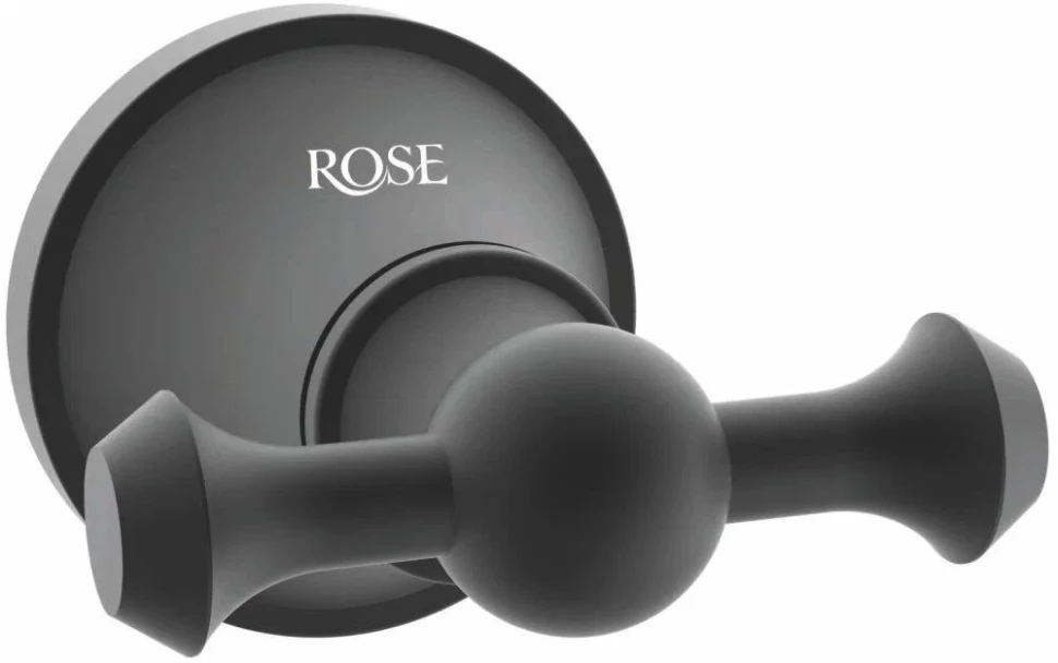 Крючок Rose RG1921H двойной, для ванны, черный матовый