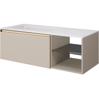 Тумба с раковиной Armadi Art Quatro Daphne 790-M6-120-D-MG + 793-120-W-A 121 см L, подвесная, бежевый матовый