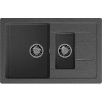 Кухонная мойка GranFest Quadro 775KL 76,5x49,5 см, графит