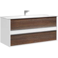 Тумба с раковиной белый глянец/крафт темный 120 см Clarberg Evolution EV0112CD + Pap.12.04.WG
