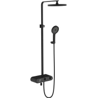 Душевая система Gappo G2495-2 260 мм, со смесителем, черный матовый