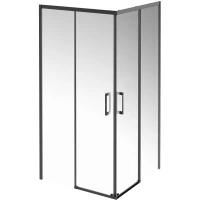 Душевой уголок 100x100 см Kerama Marazzi Vetro VE.100.SSD.BLK.M прозрачное