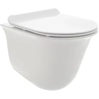 Унитаз подвесной AQUAme AQM2005 безободковый, с сиденьем микролифт, белый глянец