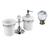 Стакан и диспенсер настольные бронза, Swarovski Cezares Olimp OLIMP-TDT-02-Sw