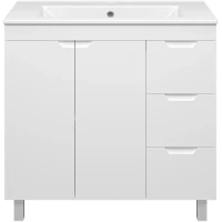 Тумба под раковину Misty Оптима П-Опт-07090-011П3Я 89 см, напольная, белый матовый