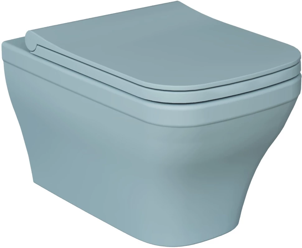 

Унитаз подвесной Ambassador Benefit 203T20801R безободковый, голубой матовый