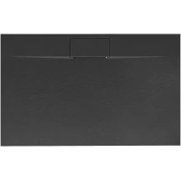 Душевой поддон Rea Bazalt Long REA-K3323 100x80 см, из стеклопластика, прямоугольный, черный