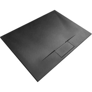 Изображение товара душевой поддон rea bazalt long rea-k3323 100x80 см, из стеклопластика, прямоугольный, черный