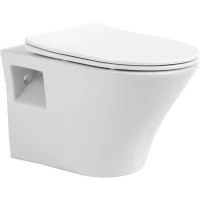 Унитаз подвесной Sintesi Rink SIN-TS-RNK-161 безободковый, с сиденьем микролифт, белый глянец