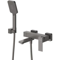 Смеситель для ванны Cezares Slider SLIDER-VD-GM с душевым гарнитуром, оружейная сталь матовый