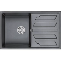 Кухонная мойка Granula 8002, ШВАРЦ 80x50 см, черный металлик