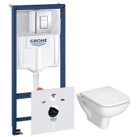 Комплект подвесной унитаз Vitra S20 5507B003-0101 + 77-003-009 + система инсталляции Grohe 38775001