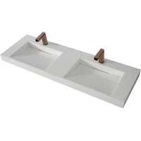 Раковина Armadi Art Flat Calacatta 859-140-CLCT 141x45,2 см, подвесная, белый мрамор