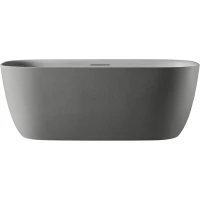 Ванна из литьевого мрамора AltroBagno Luciana AltroBagnoLuciana090224CementGrey 170x80 см, отдельностоящая, серый цемент