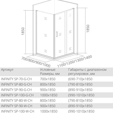 Боковая стенка 90 см Good Door Pandora SP-90-W-CH прозрачный с рисунком