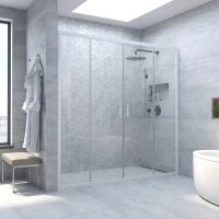 Душевая дверь Vegas Glass Z2P NOVO h2000 195 01 01 195 см, профиль белый, стекло прозрачное
