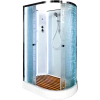 Душевая кабина 120x80x208 см Deto EM1512LNLED матовое с прозрачным узором