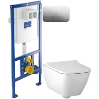 Комплект подвесной унитаз Geberit Smyle Square 500.683.01.1 + система инсталляции Villeroy & Boch 92246100 + 92249061