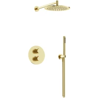Душевой комплект Sancos Etna SC9010BG 250 мм, с термостатом, золотой матовый