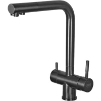 Смеситель для кухни Zorg SZR-7039 GRAFIT с подключением к фильтру, графит