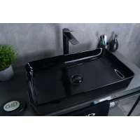 Раковина-чаша GID BL9396 60x34 см, накладная, черный глянец