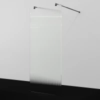 Душевая перегородка WasserKRAFT Vechte 60W46MB-FL 109,4 см, профиль черный матовый, стекло рифленое
