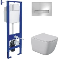 Комплект подвесной унитаз Berges Quattro S + система инсталляции Berges Atom Line 410 043361