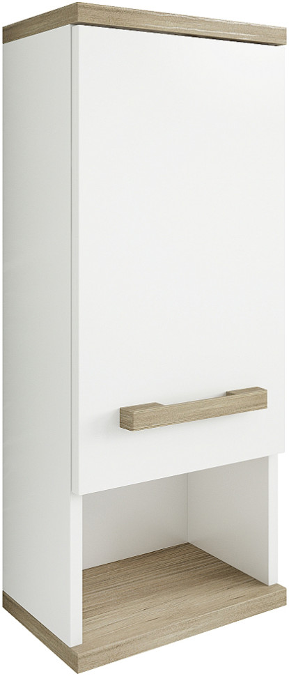 Шкаф подвесной белый матовый/вяз швейцарский Sanflor Ингрид C03691