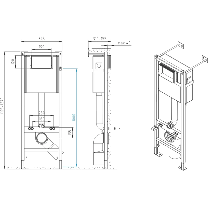 Комплект подвесной унитаз + система инсталляции Cersanit Street Fusion A64578