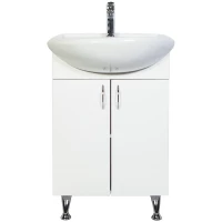 Тумба с раковиной белый глянец 57 см Orange Кларис Kl-55TUW+RA