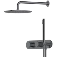 Душевой комплект Feramolli Dante GSD2F 300 мм, с термостатом, графит матовый