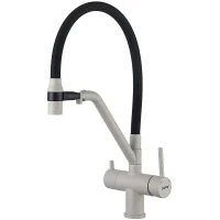 Смеситель для кухни Gappo G4398-81 с подключением к фильтру, гибким изливом, белый