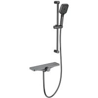 Термостат для ванны Wonzon & Woghand Onix WW-B2551-A-BGG с душевым гарнитуром, темный графит матовый