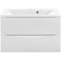 Тумба с раковиной белый глянец 80 см Vincea Mia VMC-2MA800GW + VCB-3M800W