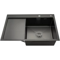 Кухонная мойка Gappo GS7850-6R 78x50 см, графит матовый