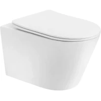 Унитаз подвесной Boheme Avva 973-SET-MW безободковый, торнадо, с сиденьем микролифт, белый матовый