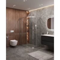 Душевой уголок Cezares Molveno MOLVENO-RH-1-110/90-C-Cr-IV 110x90 см, профиль хром, стекло прозрачное