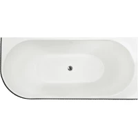 Акриловая ванна Royal Bath Nero RB710302BL-R-CH 170x78 см R, угловая, черный/белый